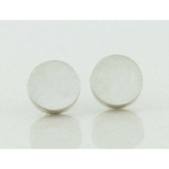 Sterling Silver Round Button Earrings Stud Post Earrings - Picture 1 of 9